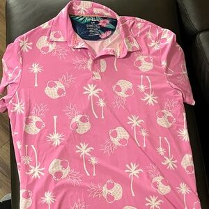 Tropical Pink Polo Shirt
